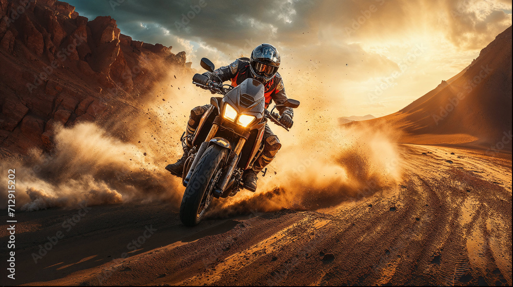 adventure motorcycle racing in the desert