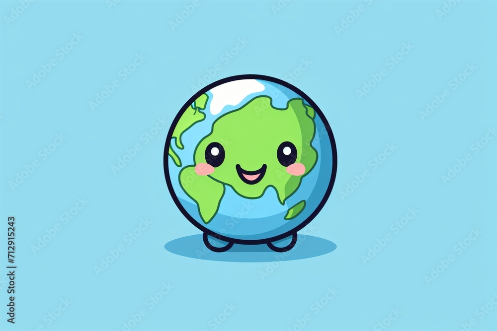 Cartoon character graphic illustration of earth planet Cartoon character graphic illustration of earth planet