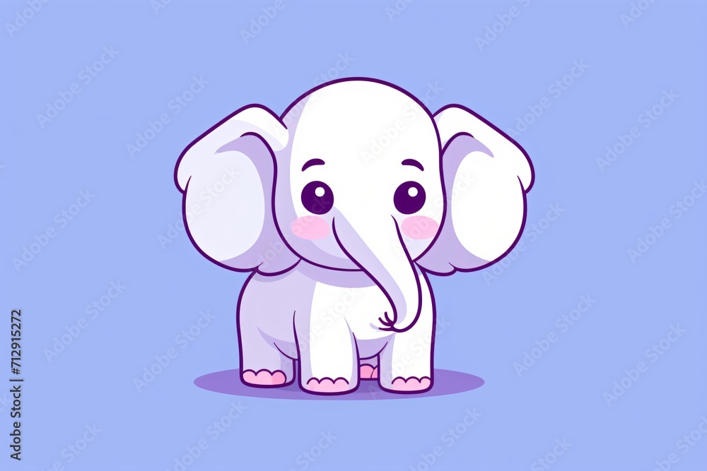 A cute cartoon character of an elephant graphic A cute cartoon character of an elephant graphic