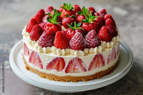 Cheesecake strawberrie sweet mascarpone cake.