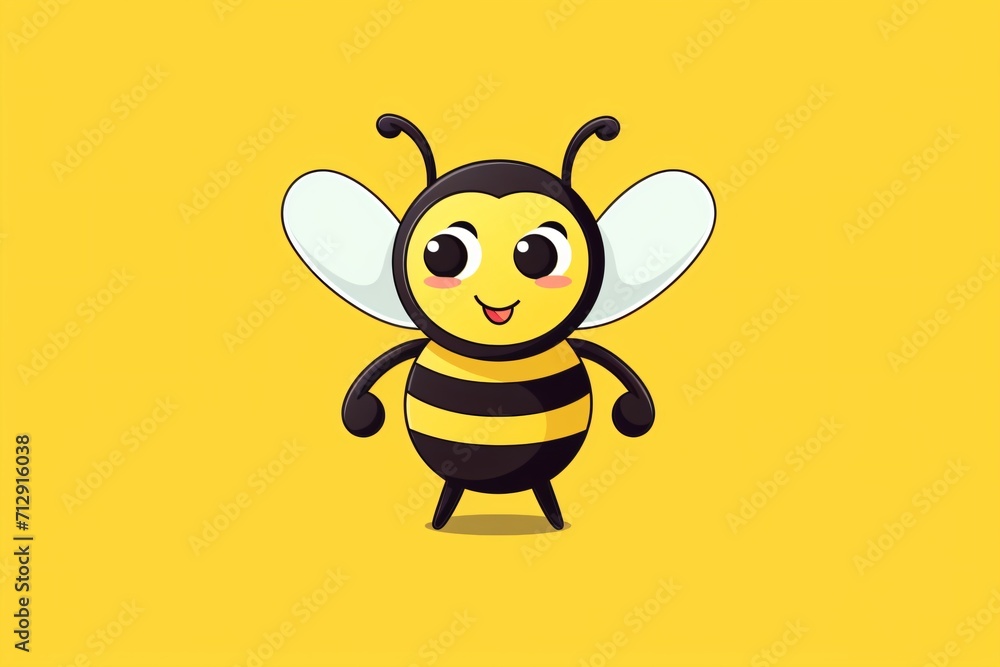 Obraz premium A cute cartoon character of a honeybee