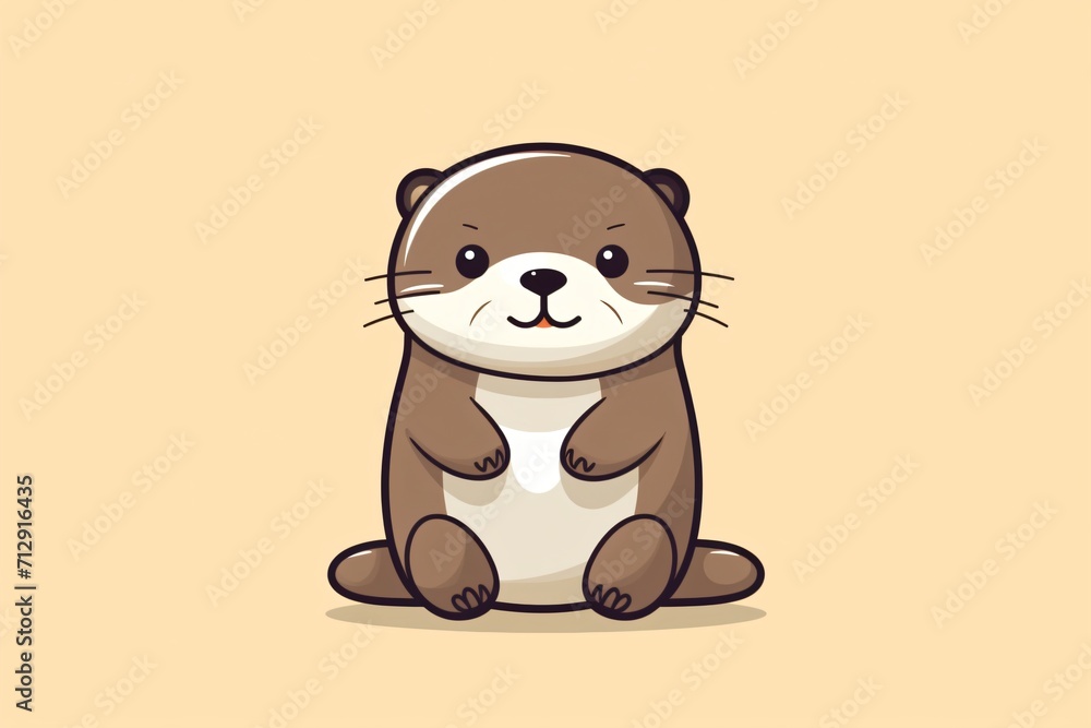 Cartoon illustration of a brown color animal Cartoon illustration of a brown color animal