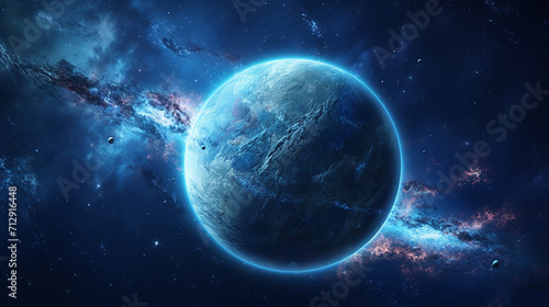 blue earth in space © Aura