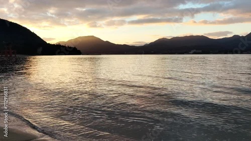 View at sunset of Miyajima island - in Hiroshima. Japan photo