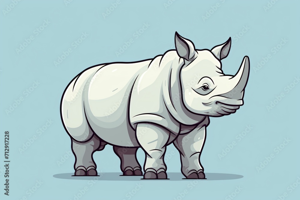 Fototapeta premium A graphic illustration of a rhinoceros