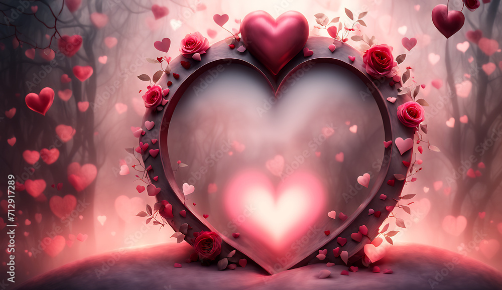 Valentine's day illustration ,background, romantic couple