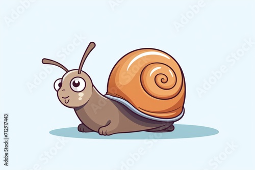 A cartoon illustration of a snail