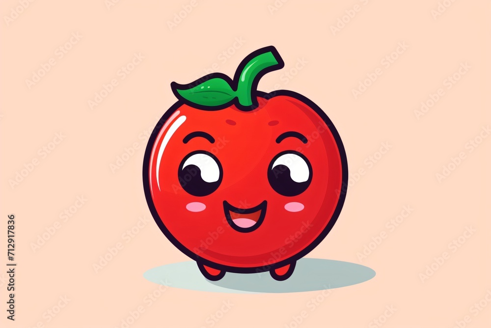 A cute tomato vegetable cartoon character graphic illustration A cute tomato vegetable cartoon character graphic illustration