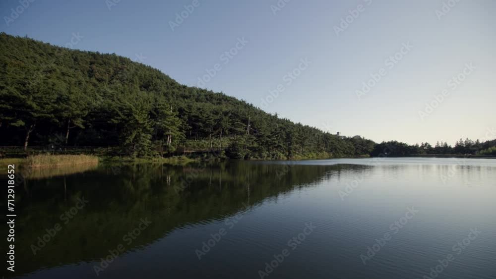 A lake in the summer with beautiful sunlight A lake in the summer with beautiful sunlight