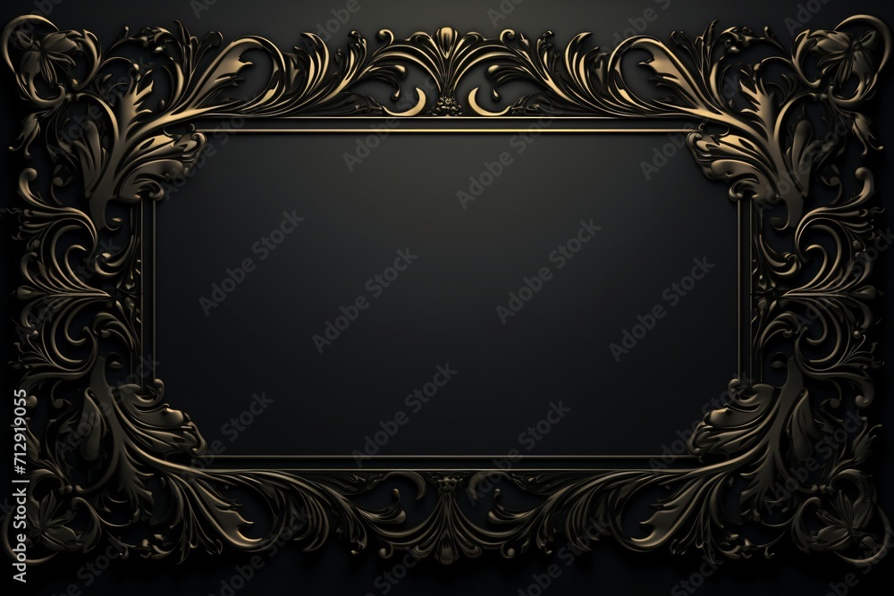 Black poster or banner design with a beautiful luxurious border
