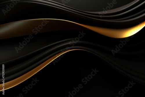 Abstract black and golden waves pattern