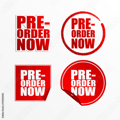 set of pre order labels or stickers