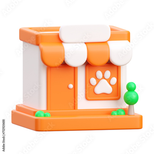 Cuadro en lienzo 3d render pet shop icon