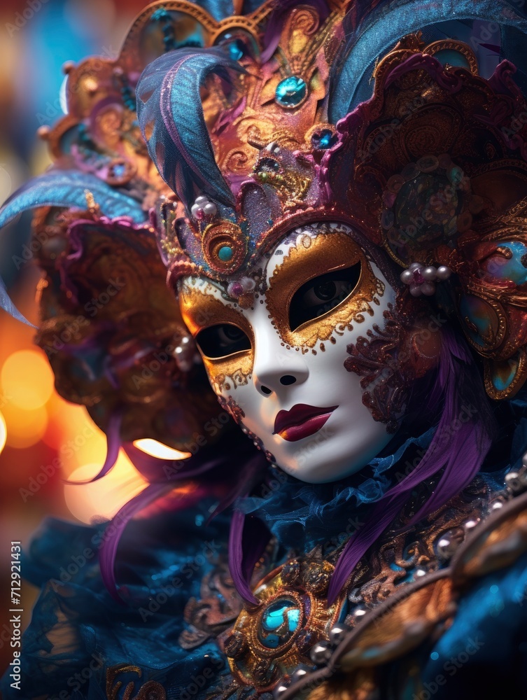 Carnival mask background - generative ai Carnival mask background - generative ai
