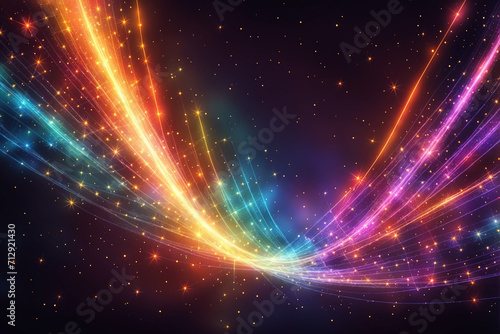 Abstract Colorful Smooth Flowing Neon Wave Background