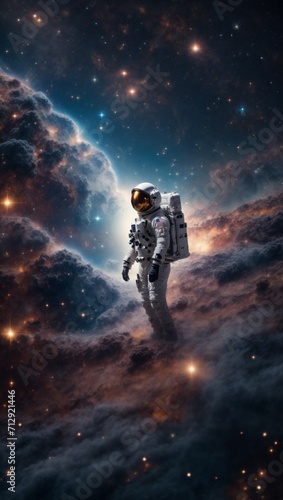 AI generates an astronaut in the galaxy