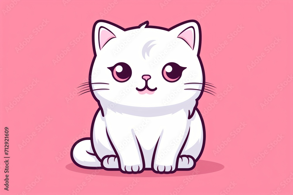 Fototapeta premium Graphic illustration of a cute cat cartoon character