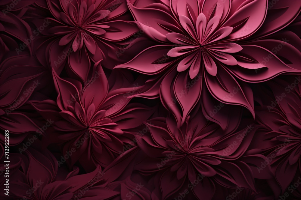 3d background design with red floral pattern