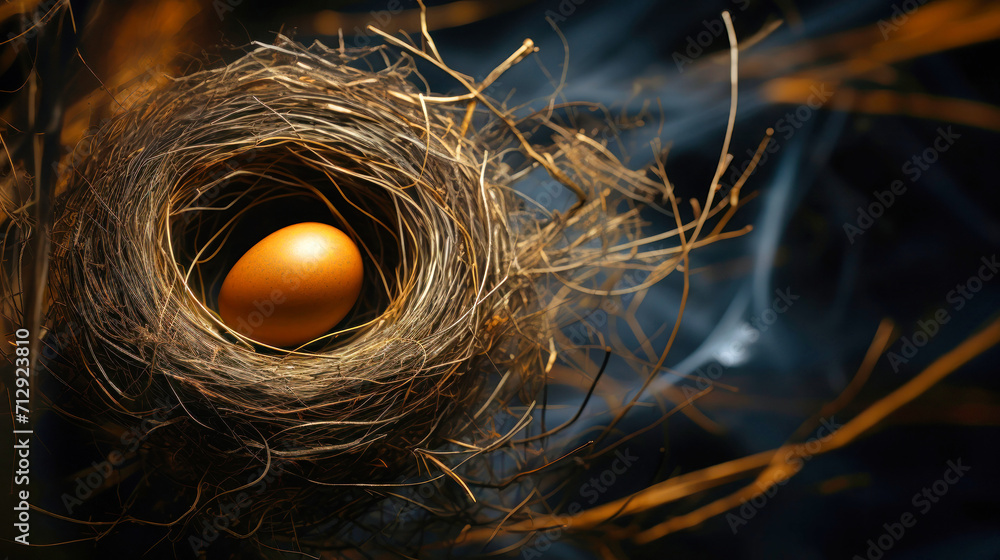 Birds Nest With Egg, Natures Marvel in a Twig Abode Birds Nest With Egg, Natures Marvel in a Twig Abode