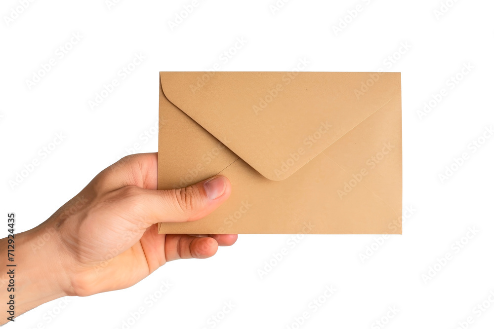Hand is holding envelope isolated on transparent background. Png file Hand is holding envelope isolated on transparent background. Png file