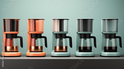 Smart coffee makers for customized brewing solid color background