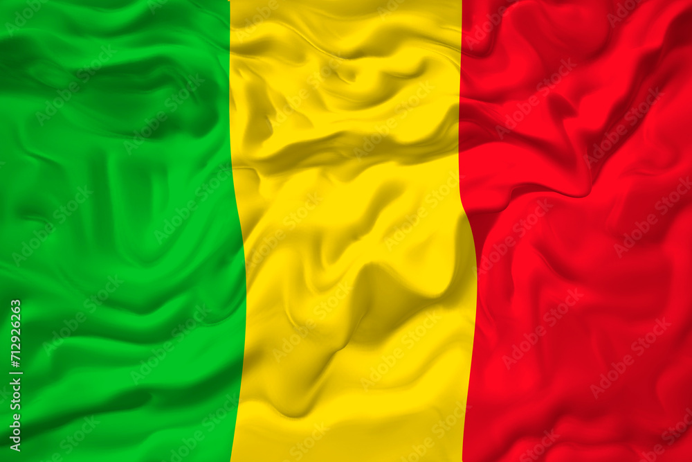 Obraz premium National flag of Mali. Background with flag of Mali.