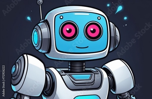 Robotic character iisolated background. illustration robot ai chatbot.