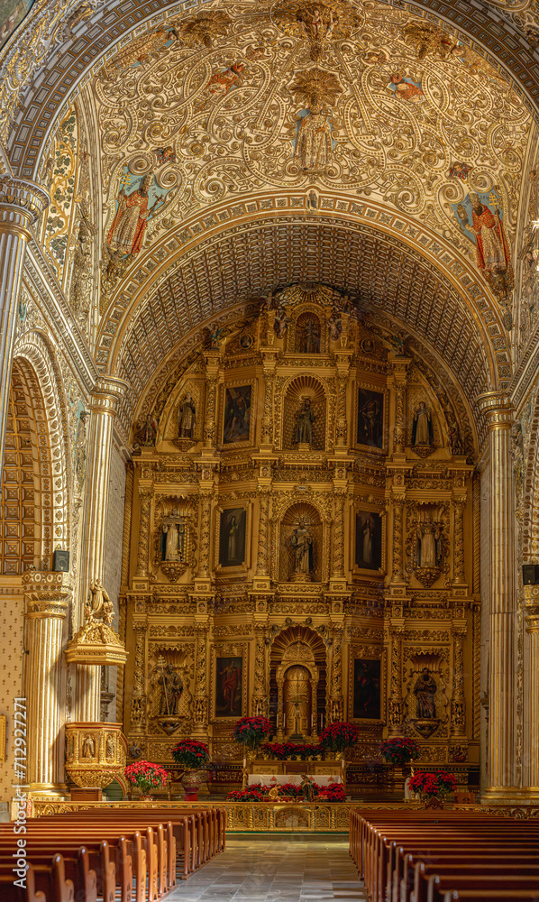 Interior of the Santo Domingo church in Oaxaca.