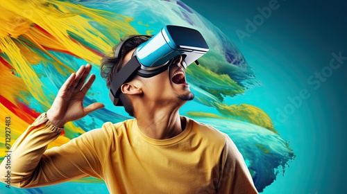 Virtual reality for attention deficit hyperactivity disorder adhd interventions solid color background photo