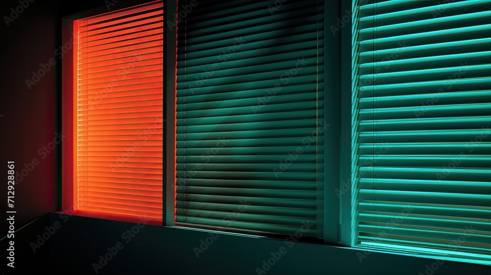 Fototapeta premium Voice controlled robotic window screens with uv protection solid color background