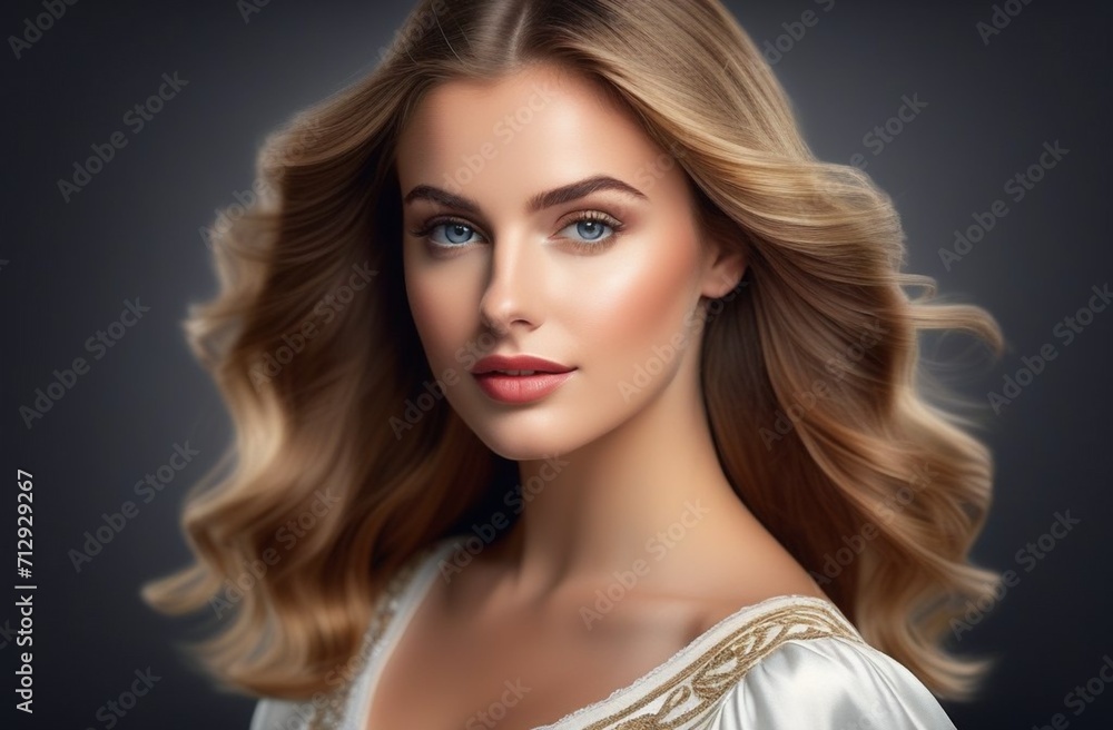Girl's natural beauty. Young beautiful woman with clean fresh skin and blue eyes Facial skin care, cosmetology, treatment, anti-aging procedures concept Girl's natural beauty. Young beautiful woman with clean fresh skin and blue eyes Facial skin care, cosmetology, treatment, anti-aging procedures concept