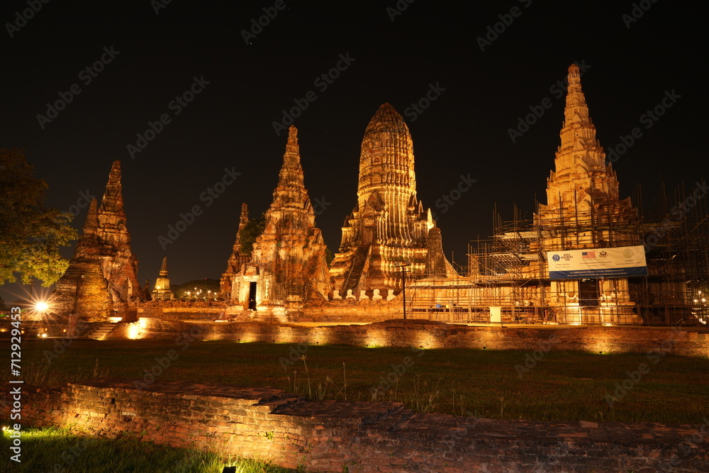 Wat Chaiwatthanaram Ayutthaya Province, Thailand, built in the reign of King Prasat Thong in 1630, taken on 14 January 2024.