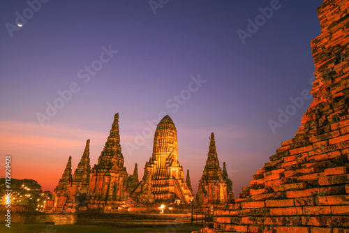 Wat Chaiwatthanaram Ayutthaya Province  Thailand  built in the reign of King Prasat Thong in 1630  taken on 14 January 2024.