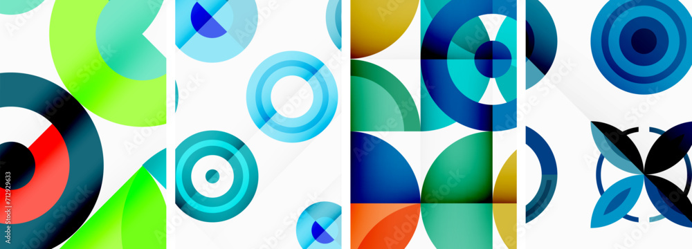 Circles and rings geometric backgrounds. Posters for wallpaper, business card, cover, poster, banner, brochure, header, website Circles and rings geometric backgrounds. Posters for wallpaper, business card, cover, poster, banner, brochure, header, website