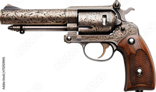 Revolver isolated on transparent background. PNG