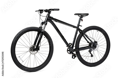 Black mountain bicycle isolated on white background