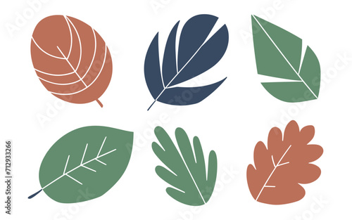 Abstract leaves vector clipart. Spring illustration.