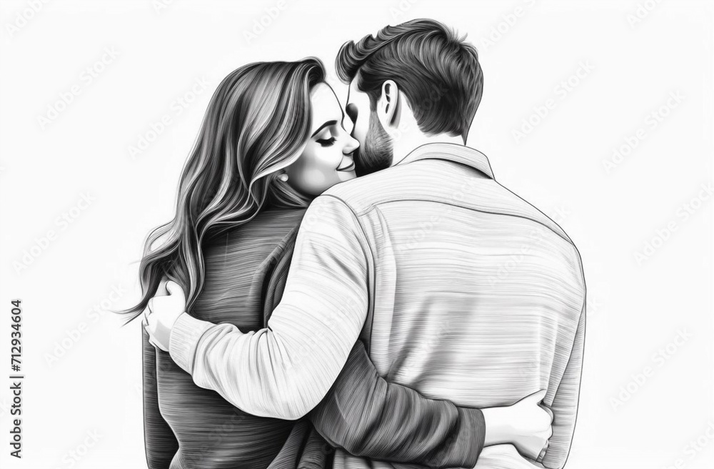 image of two positive black white gamma people cuddle look each other isolated on white background image of two positive black white gamma people cuddle look each other isolated on white background