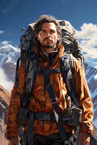 Photo Realistic of a Hiker in Lightweight Hiking Gear and a Hydration Backpack, Generative AI