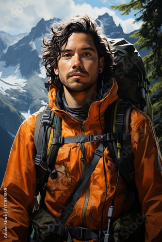 Photo Realistic of a Hiker in Lightweight Hiking Gear and a Hydration Backpack, Generative AI