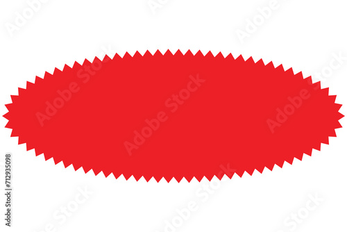 Zig-zag circle collection in red color. sharp and rounded waves edge. Sale and big set of red zig-zag circle sticker, Sale and discount template sticker. Red sale labels isolated.