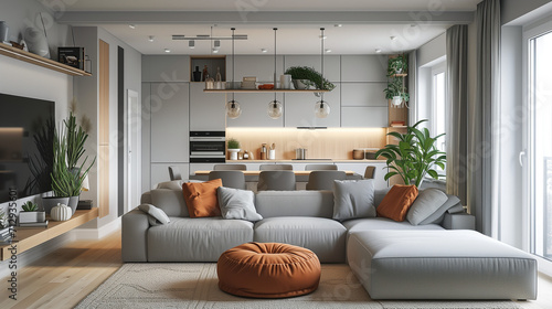 Interior design of modern scandinavian apartment © midart