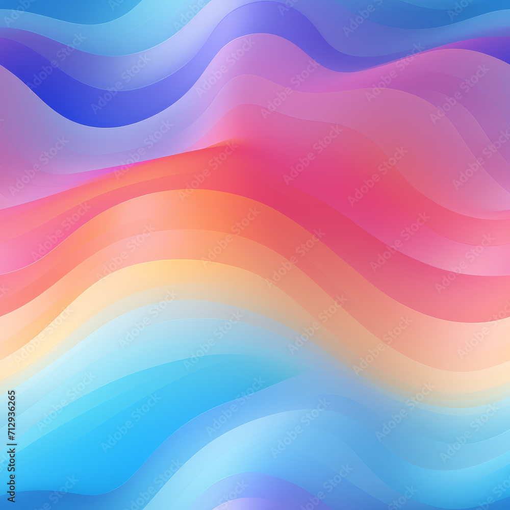 Obraz premium Seamless pattern abstract organic soft rainbow pastel gradient lines waves wallpaper background illustration Spring Easter colors flowing pattern