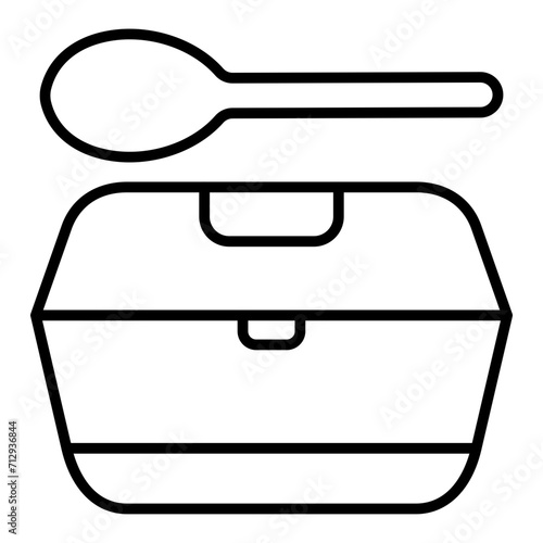   Takeout containers line icon