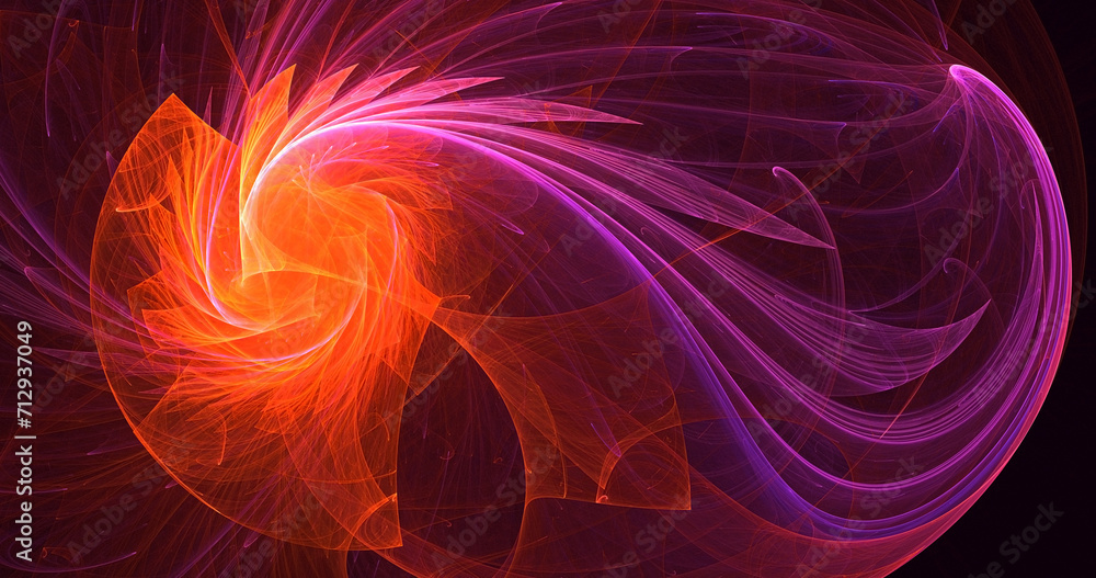 Naklejka premium 3D manual rendering abstract colorful fractal light background