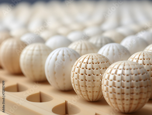 3d rendering of a row of white eggs