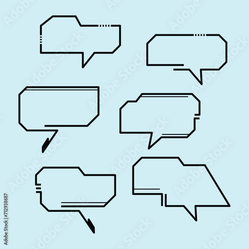 sci fi balloon chat vector set