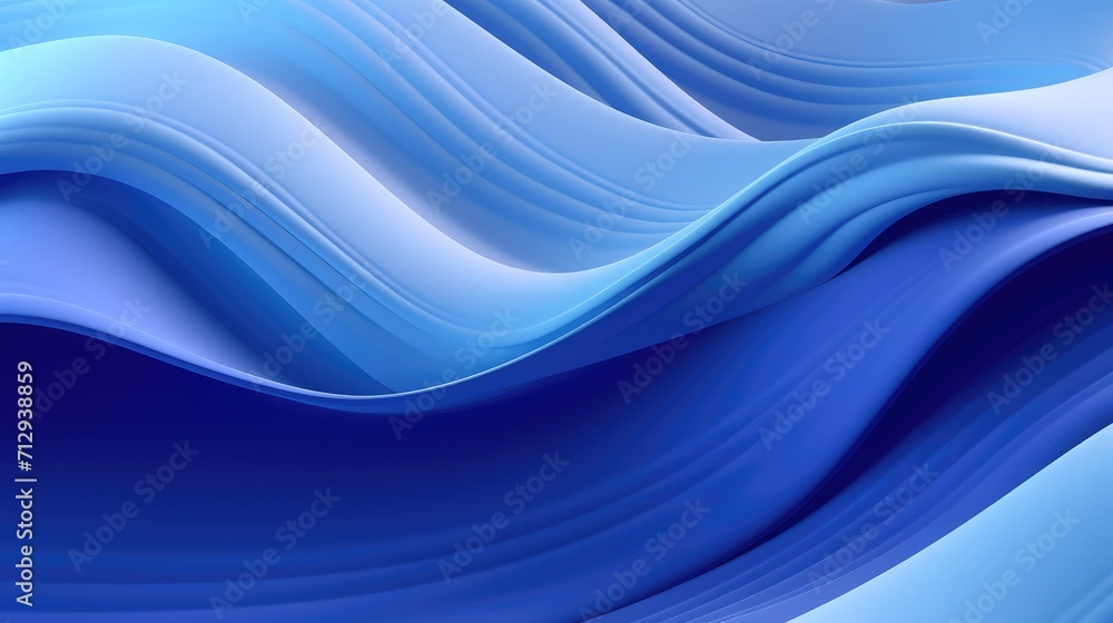Fototapeta premium Abstract background of wavy lines in blue colors