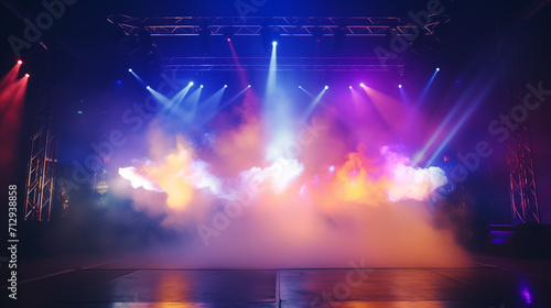カラフルなスモークのステージ © Hiroyuki