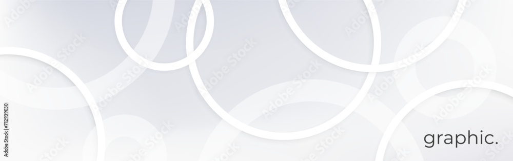 Obraz premium Abstract white ring background. 3d geometric vector art with circle shapes